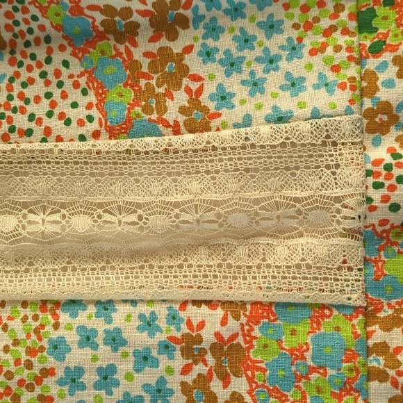 Vtg Patchwork Hand Crafted Maxi Skirt  Multicolor Festival Bohemian Woodstock L - Picture 4 of 10